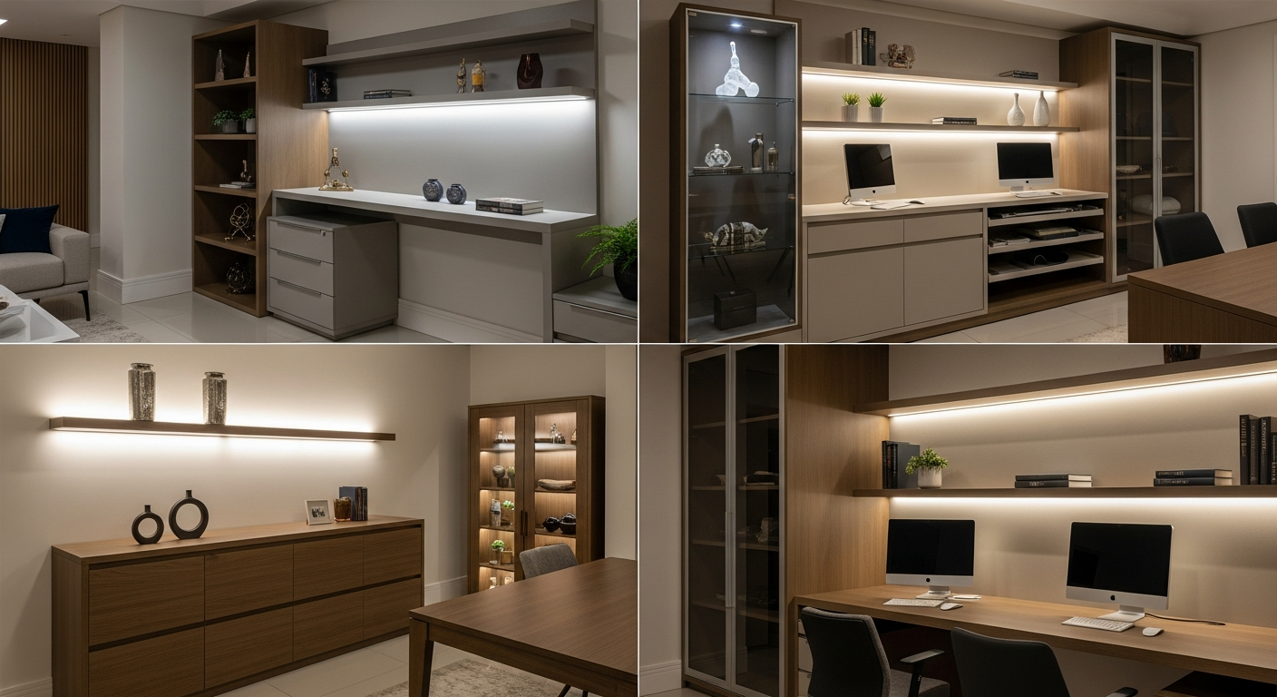 como colocar fita de led em móvel planejado - imagem ilustrativa