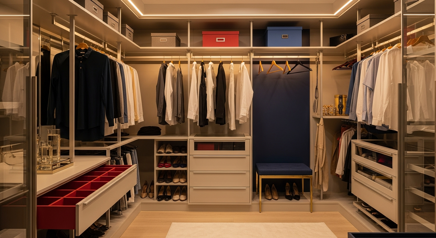 projeto de closet pequeno e funcional - imagem ilustrativa